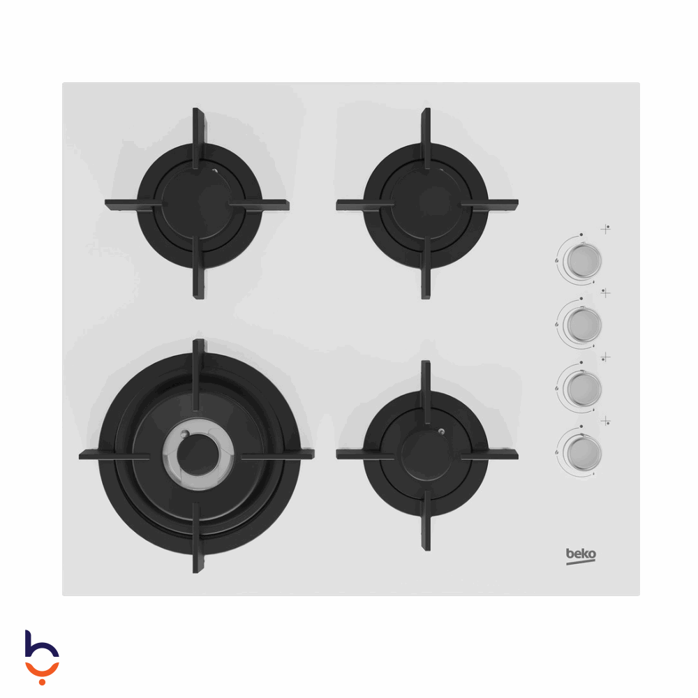 مسطح غاز بيكو 4 شعلة - 60 سم - أبيض HILW 64122 SWE