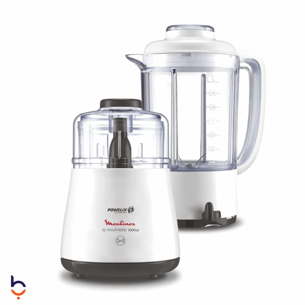 Blender Moulinex 2.5 litres 1000 Watt, La Moulinette with kibbeh, white - DPA241EG