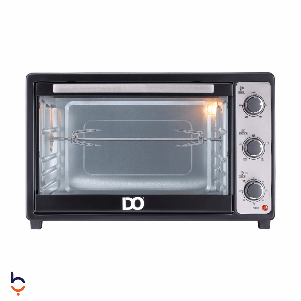 Built-in Electric Oven IDO 45 Liters 1800 Watt, Black and Silver - TO45SG-BK